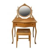 Antique Vanity w/ Bench 55"x33"x20"