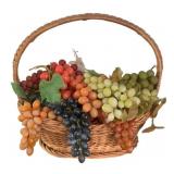 Basket w/ Faux Fruit 12"x12"x9"