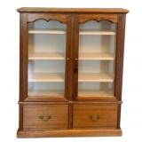 Display Hutch, 2-Door Glass Cabinet 46 x 38 x 9