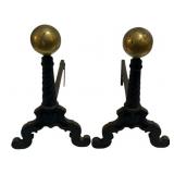 Pair of Andirons - 16 x 15 x 10