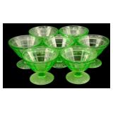 7 Uranium Glass Sherbets