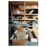 Assorted Items on Shelf & Floor in Front of Shelf