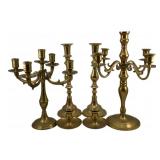 Assorted Brass Candleholders