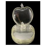 6 Glass "Apple" Plates 8.5"x8"