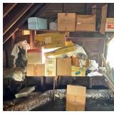 Assorted Items & Boxes on Shelves