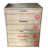 4-Drawer Metal Cabinet - 42.5 x 33 x 25