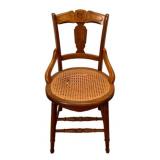 Antique Cane Seat Chair 33.5"x18"x17" - as is