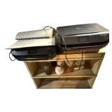 Metal 2-Shelf Stand & contents w/ 2 printers