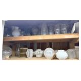 Assorted Items on 2 Shelves