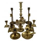 Assorted Brass Candleholders