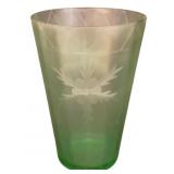 Uranium Green Glass Vase 6"x5"
