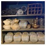 Assorted Items on 3 Shelves