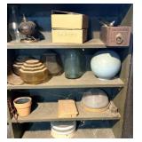 Assorted Items on 4 Shelves