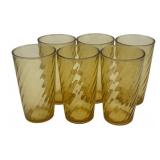 6  Amber Glasses 5.25"x3"
