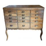 Antique 15-Drawer Oak Filing Cabinet