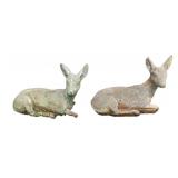 2 Concrete Deer 13"x15"x8"