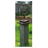Metal Armillary Sphere w/ Column Base