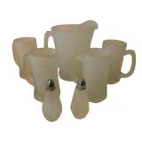 Assorted Frosted Glass Items