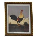 Framed Rooster Print Signed 8.5"x6.5"