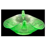 Uranium Glass Swan Dish 3.25"x7"x7.5"