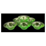 6pcs Uranium Glass Bowls 2"x5.25"