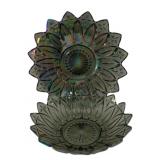 2 Carnival Glass Dishes 10" Round