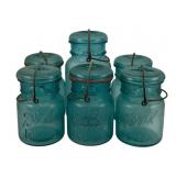 6 Ball Mason Jars 6", 8" tall