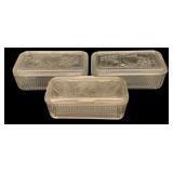 3 Refrigerator Dishes 8.5"x5"x4"