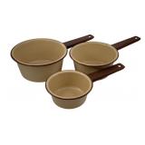 3 Enamelware Pots