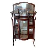 Antique Mahogany Curio Cabinet 65"x34"x14"