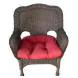 Wicker Chair w/ cushion - 35"x29"x27"