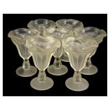 7 Frosted Glass Stemmed Glasses 6.5"