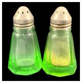 Uranium Glass Salt & Pepper Shakers