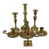 Assorted Brass Candleholders