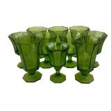 10 Green Glasses 6",7" tall