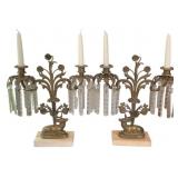 2 Candelabras featuring a Deer & a Floral Motif