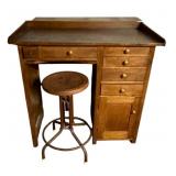 Vintage Desk w/ Stool