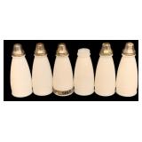 6 Milk Glass Shakers
