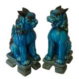 2 Ceramic Chinese Foo Dogs 8"x3"x4.5"