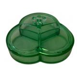 Green Glass Dish w/ Lid 4"x7"