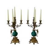 2 Brass Candelabras - 18 x 10.5 x 10.5