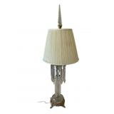 Vintage Glass Prism Lamp - 34" Tall