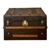 Antique Flat-Top Trunk w/ tray