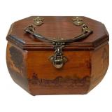 Vintage Wooden Purse - 6.5 x 9 x 7