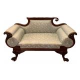 American Empire Style Carved Mahogany Sofa