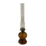Amber Glass Oil Lamp 16"