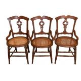 3 Antique Chairs 34"x18"x16.5"