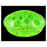 Uranium Glass Frog 1.5"x4"