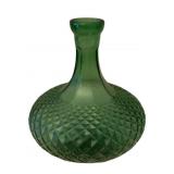 Green Glass Genie Bottle Vase 9"x8"