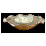 Marigold Carnival Glass Bowl 2.5"x9.5"